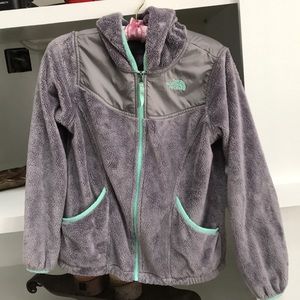 Girls Gray & Mint Green NorthFace